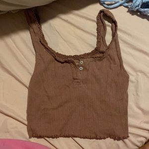 American eagle tank tok, size small brown colored button up